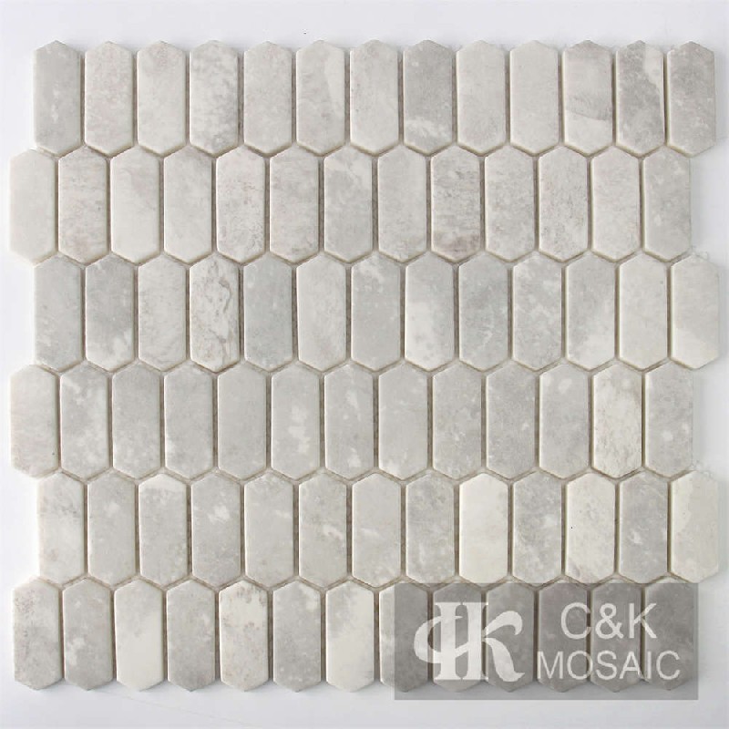 Modern Grey Hexagon Glass Inkjet Printing Mosaic For Kitchen MSZQB2007