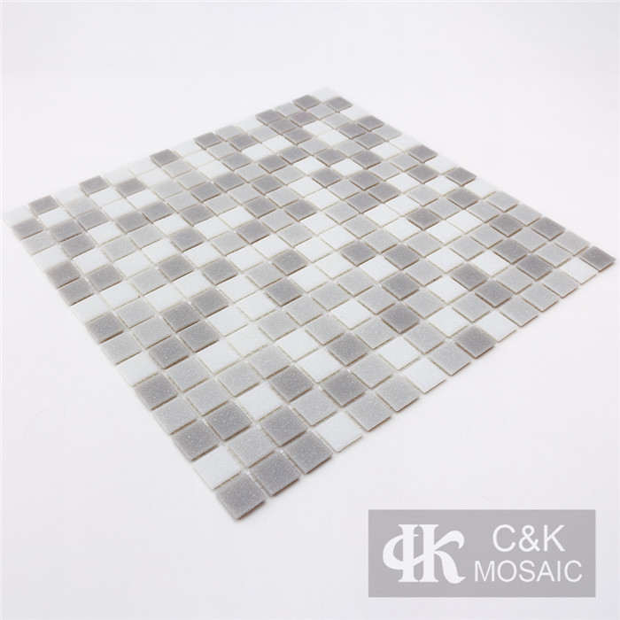 Modern  Grey Mixed Square Hot Melting Glass Mosaic Tile for Wall and Floor MASM2012