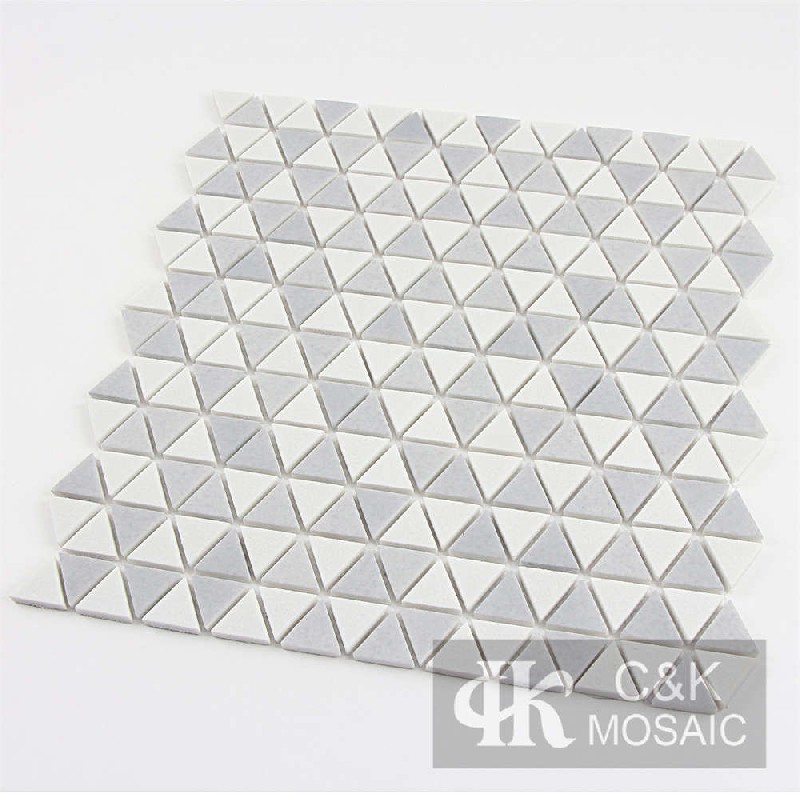 Fashion Grey Triangle Glass Recycled Glass Mosaic For Bathroom MNJM2003