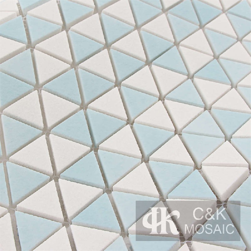 Fashion Blue Triangle Glass Recycled Glass Mosaic For Bathroom MNJM7002