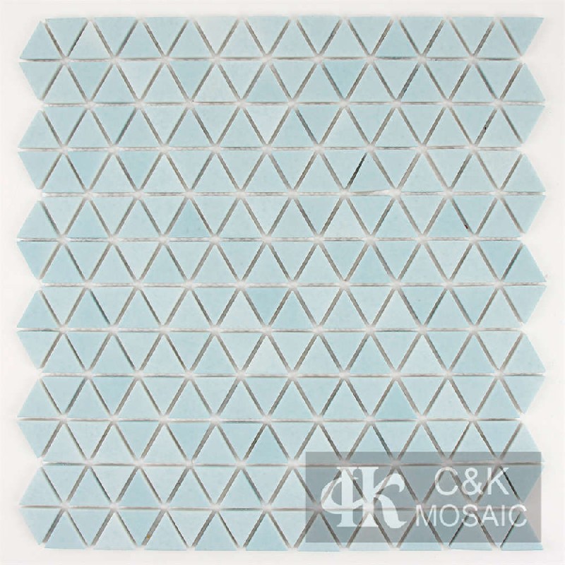 Fashion Blue Triangle Glass Recycled Glass Mosaic For Bathroom 24NJM105