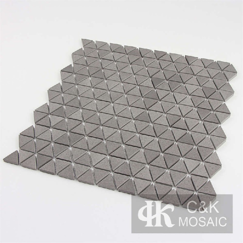 Fashion Grey Triangle Glass Recycled Glass Mosaic For Bathroom 24NJM58