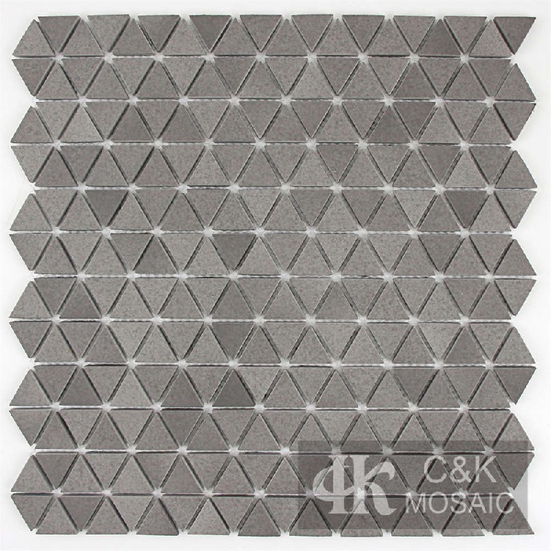 Fashion Grey Triangle Glass Recycled Glass Mosaic For Bathroom 24NJM58