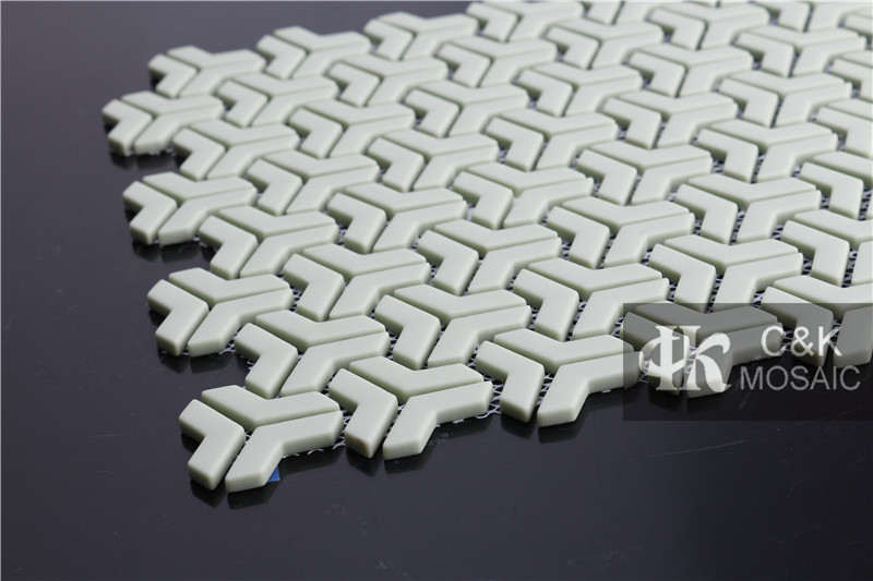 Unique Grey Chevron Glass Recycled glass mosaic for backsplash SAM111F