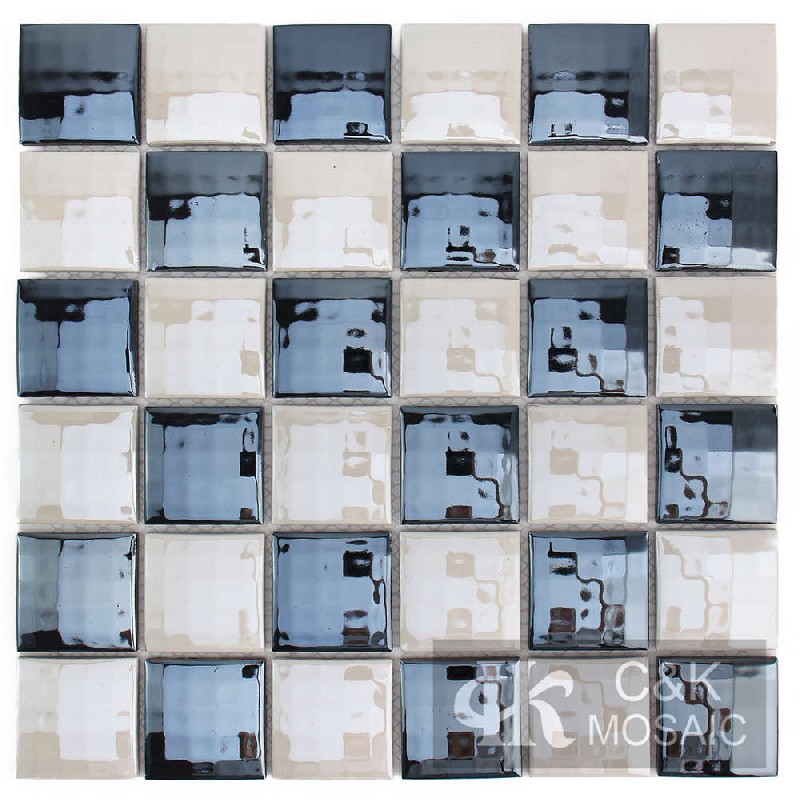 Fashion White and Black Square Ceramic Mosaic Tile for Wall 48ALTC15