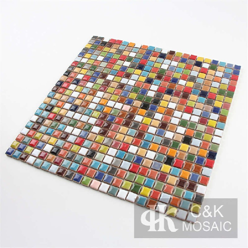 Fashion Mixed Colors Square Ceramic Mosaic Tile for Wall MTSG9002