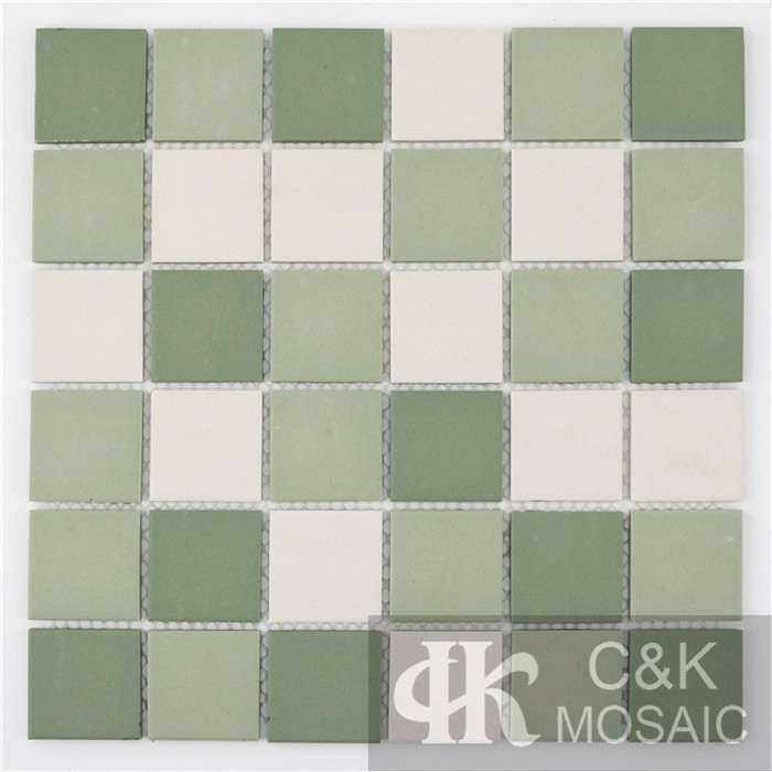 Green Mixed Square Ceramic Mosaic Tile for Wall and Floor MTSM6003