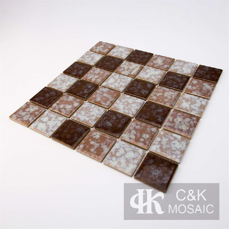 Fashion Brown Mixed Square Ceramic Mosaic Tile for Wall MTSY3001