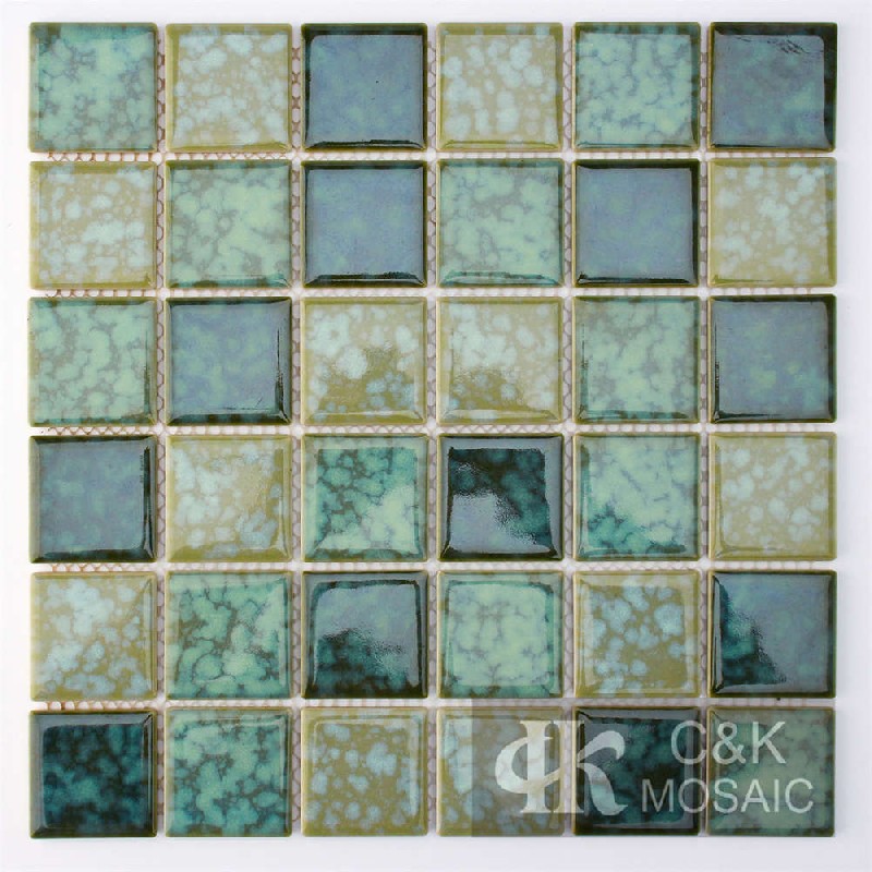 Fashion Green Mixed Square Ceramic Mosaic Tile for Wall MTSY6001