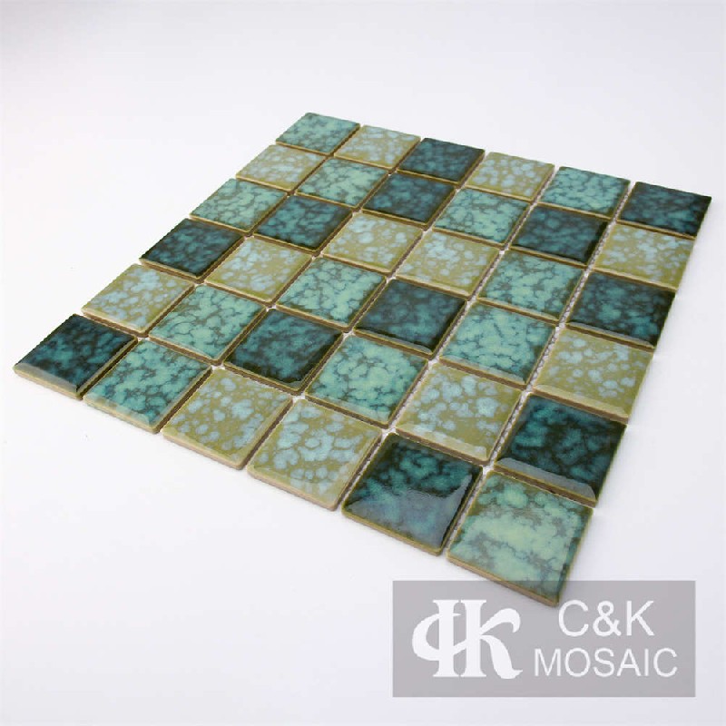 Fashion Green Mixed Square Ceramic Mosaic Tile for Wall MTSY6001