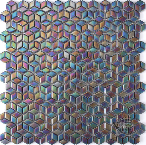 Hot selling Mixed Diamond Glass Recycled glass mosaic for backsplash SLI56