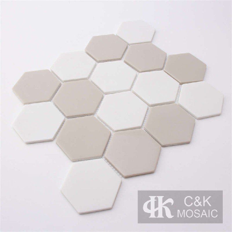 Fashion Grey Hexagon Glass Recycled glass mosaic for backsplash MSHM2062