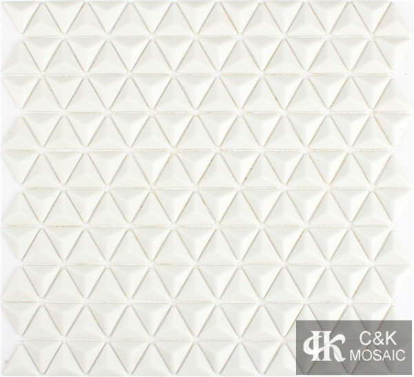 Fashion White Triangle Glass Recycled glass mosaic for backsplash SJH100