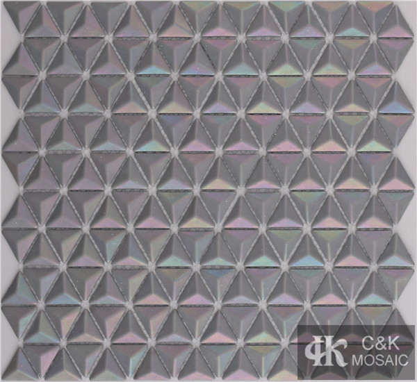 Fashion Grey Triangle Glass Recycled glass mosaic for backsplash SJR88