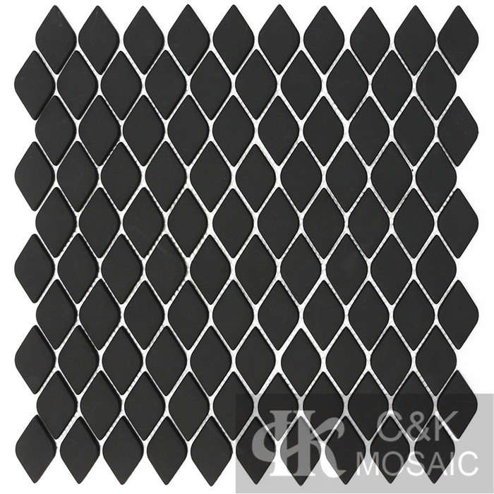 Fashion Black Oval Glass Recycled glass mosaic for backsplash SAAM56
