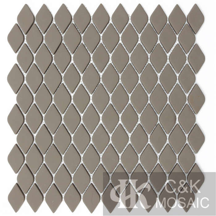 Fashion Grey Oval Glass Recycled glass mosaic for backsplash SAAM83