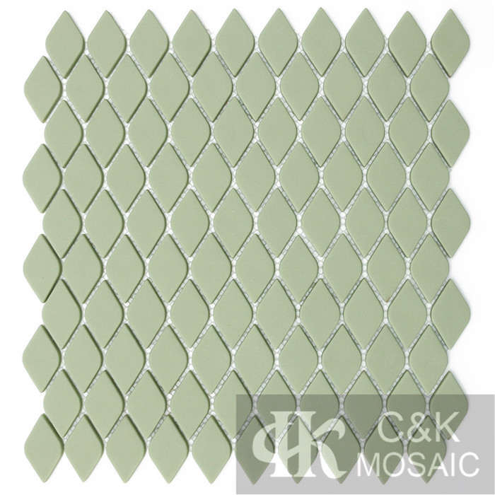 Fashion Green Oval Glass Recycled glass mosaic for backsplash SAAM111