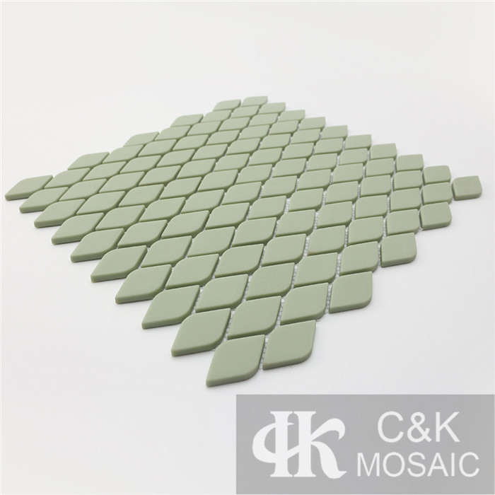 Fashion Green Oval Glass Recycled glass mosaic for backsplash SAAM111