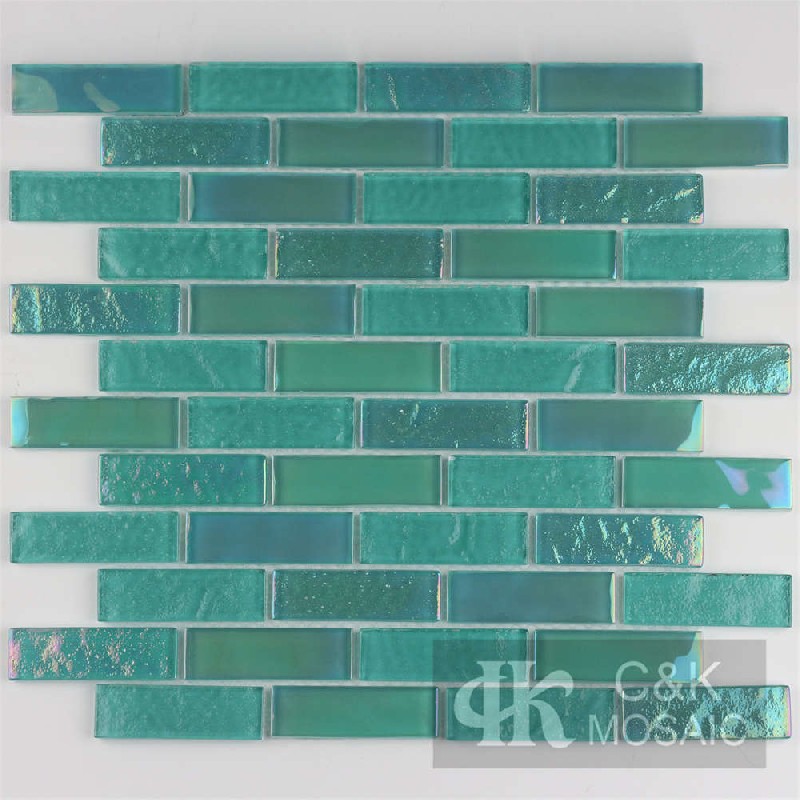 Crystal Green Mixed Glass Mosaic Tiles for Wall MCBW6004B