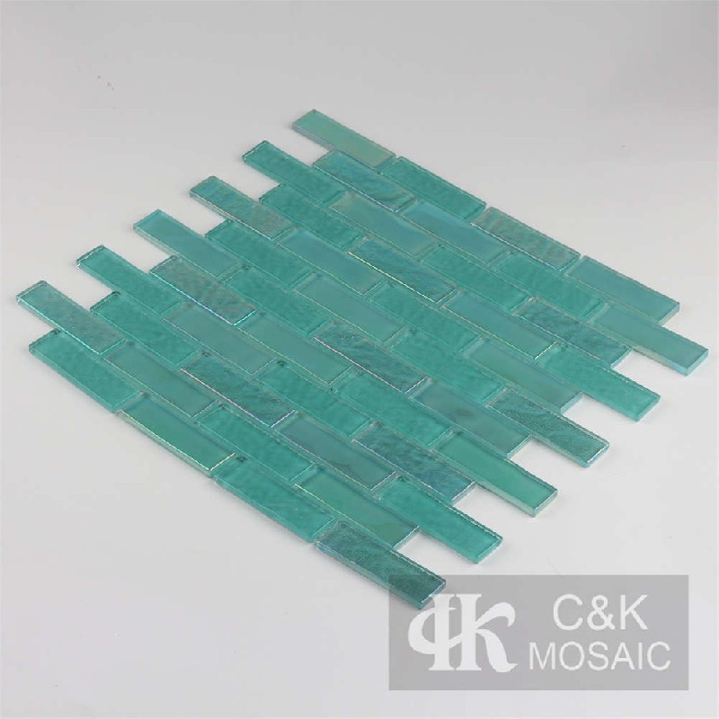 Crystal Green Mixed Glass Mosaic Tiles for Wall MCBW6004B