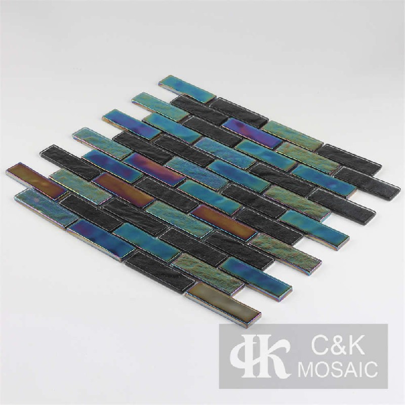 Crystal Black Mixed Glass Mosaic Tiles for Wall MCBW8011B
