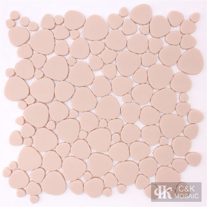 Hot selling Pink Oval Glass Recycled glass mosaic for backsplash SABM110