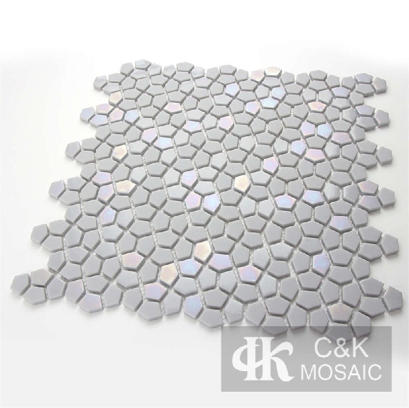 Fashion Grey Pentagon Glass Recycled glass mosaic for backsplash MSPW2001