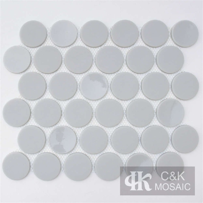 Fashion Grey Round Glass Recycled glass mosaic for backsplash MSRM2044
