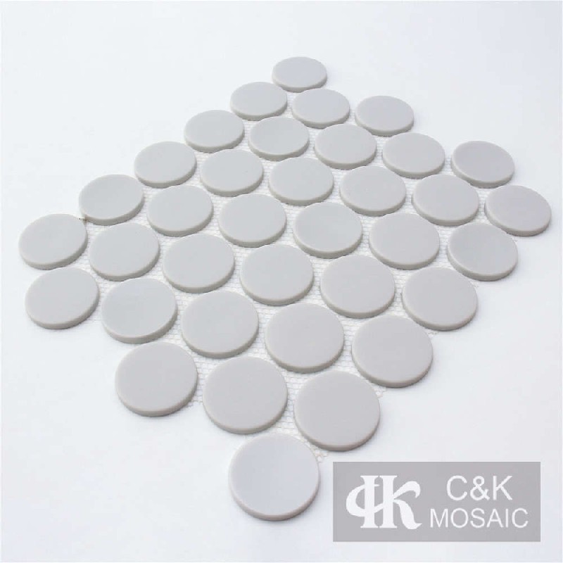 Fashion Grey Round Glass Recycled glass mosaic for backsplash MSRM2044
