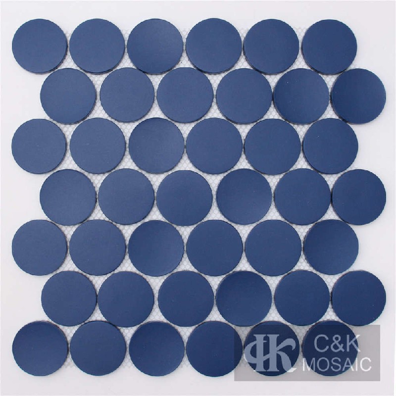 Fashion Blue Round Glass Recycled glass mosaic for backsplash MSRPA7002