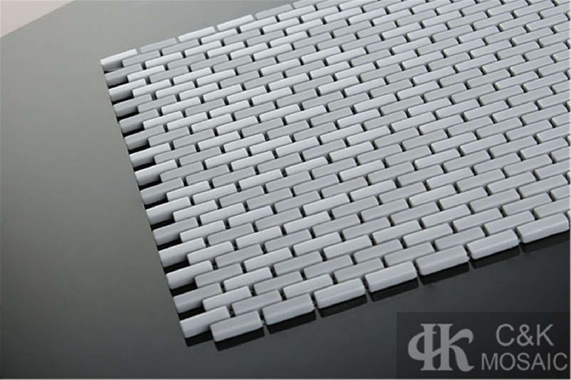 Hot selling Grey Rectangle Glass Recycled glass mosaic for backsplash MSBM2024B