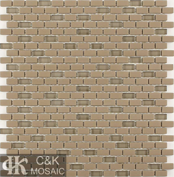 Hot selling Brown Rectangle Glass Recycled glass mosaic for backsplash MSBM3019B