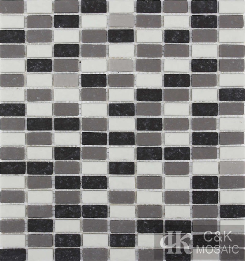 Hot selling Mixed Rectangle Glass Recycled glass mosaic for backsplash MSBN2001