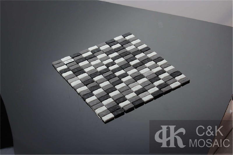 Hot selling Mixed Rectangle Glass Recycled glass mosaic for backsplash MSBN2001