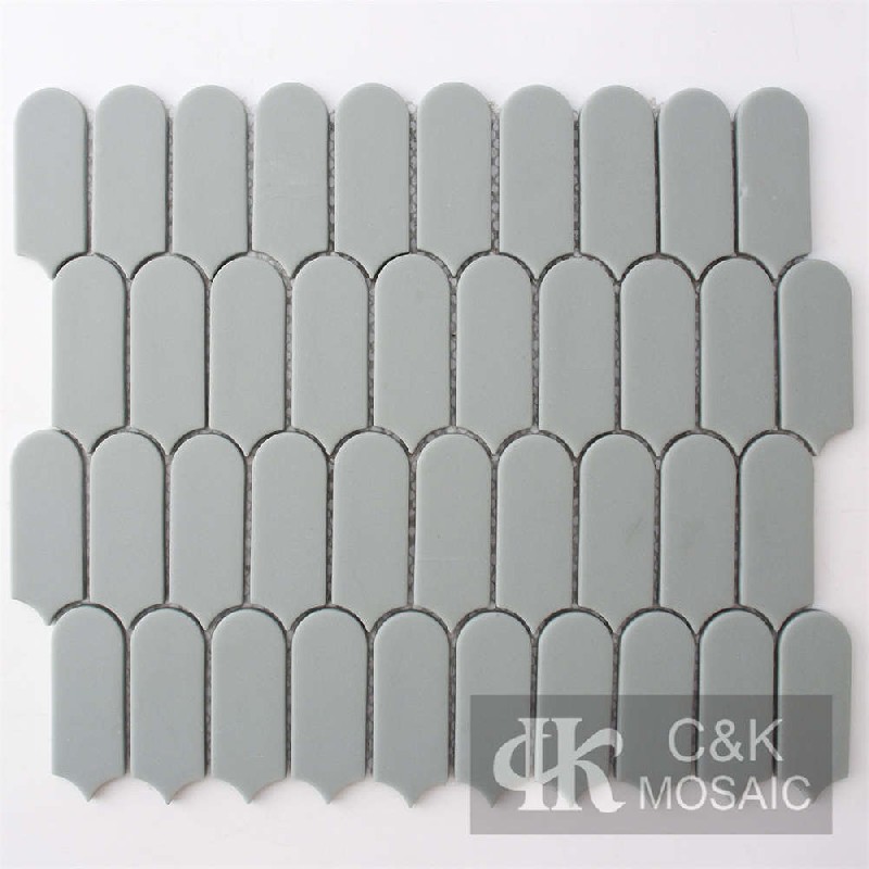Fashion Grey Fan Glass Recycled glass mosaic for backsplash SACM99