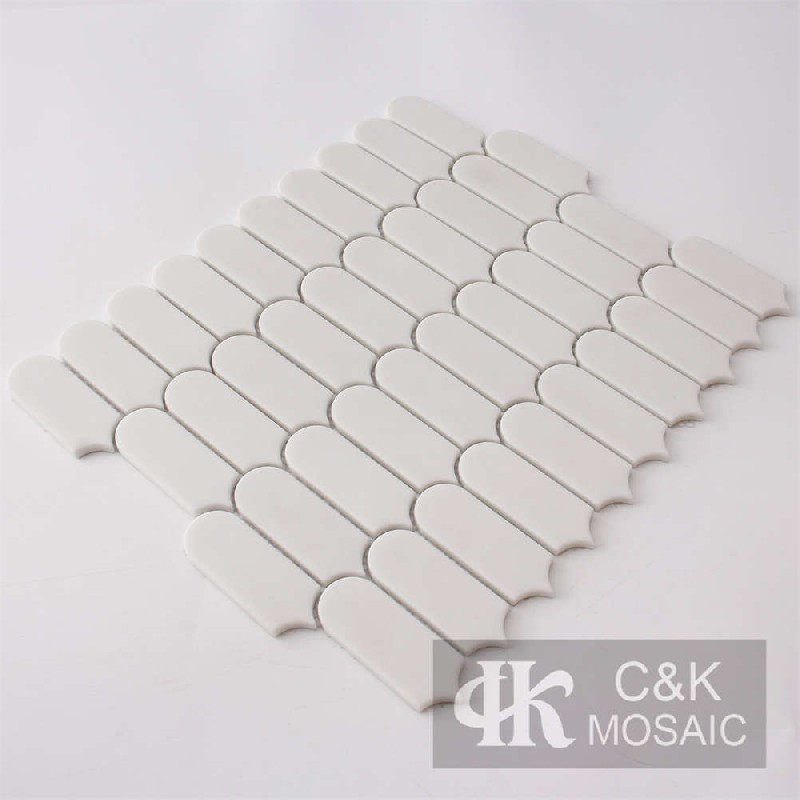 Fashion White Fan Glass Recycled glass mosaic for backsplash SACM100