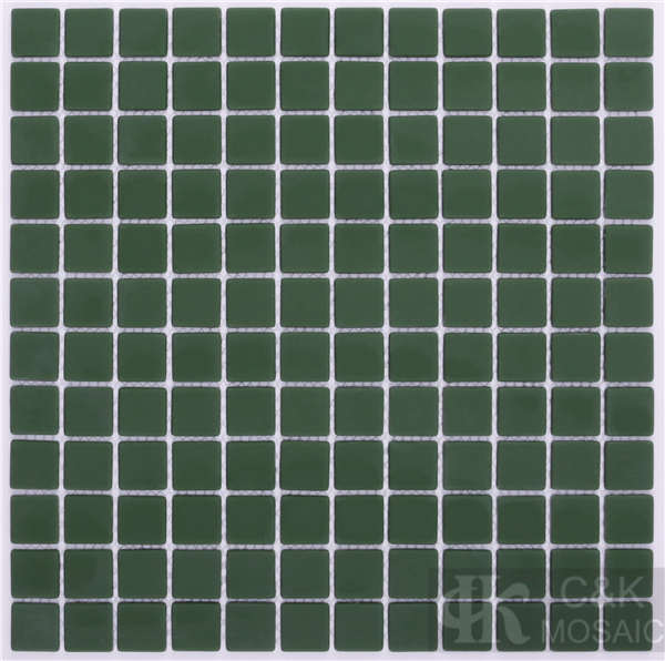 Hot selling Green Square Glass Recycled glass mosaic for backsplash 23SSM44