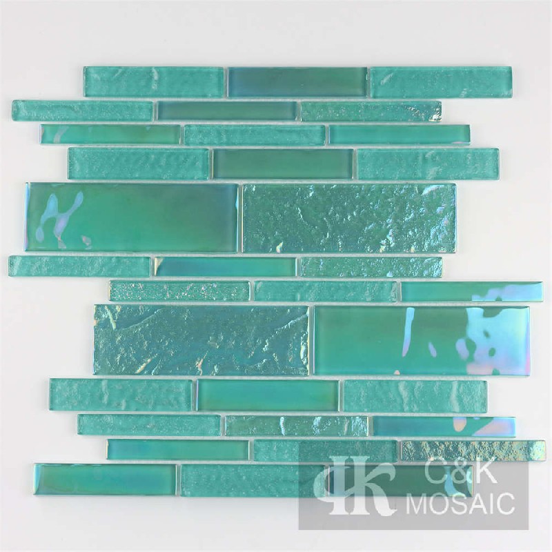 Crystal Green Mixed Glass Mosaic Tiles for Wall MCBW6006B