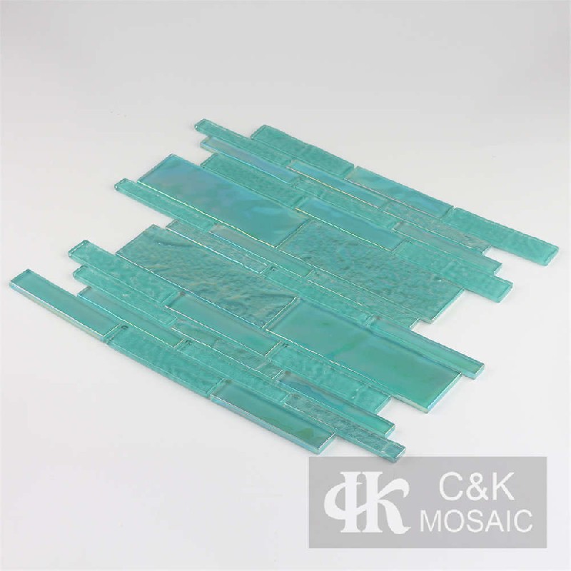 Crystal Green Mixed Glass Mosaic Tiles for Wall MCBW6006B