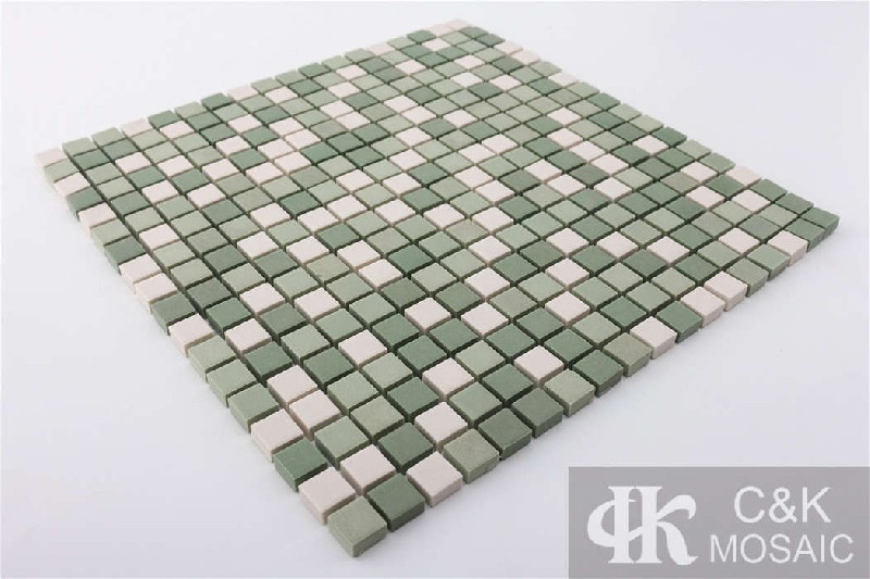 Green Mixed Square Ceramic Mosaic Tile for Pool MTSM6001