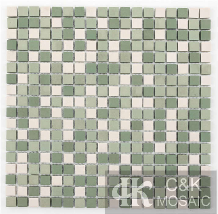 Green Mixed Square Ceramic Mosaic Tile for Pool MTSM6001