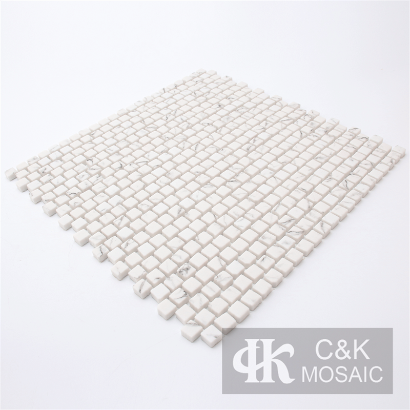 New White Square Glass Inkjet Printing Mosaic For Bathroom SDSQA105