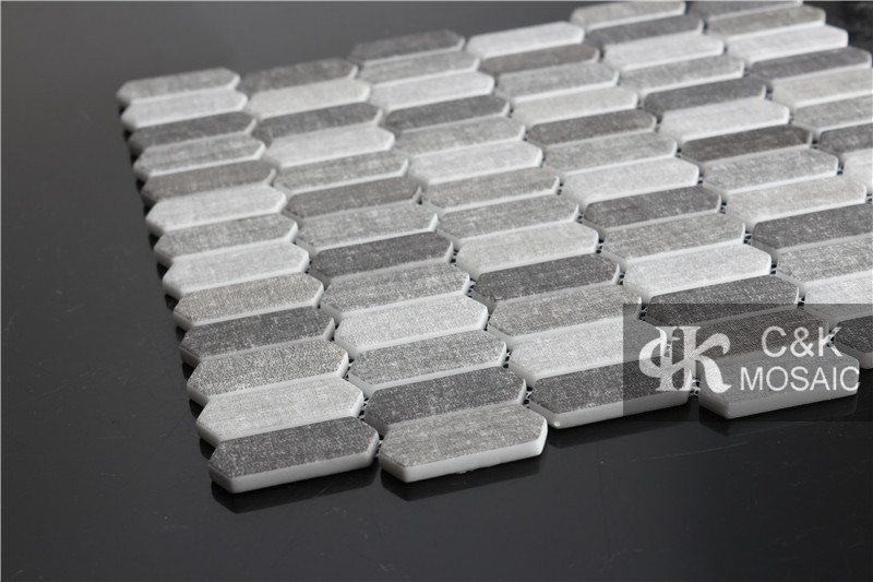 New Grey Hexagon Glass Inkjet Printing Mosaic For Bedroom MSZQ2159