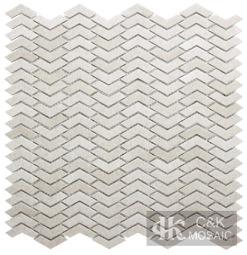 Modern Beige Chevron Glass Mosaic Tiles For Bathroom MNAM3016B