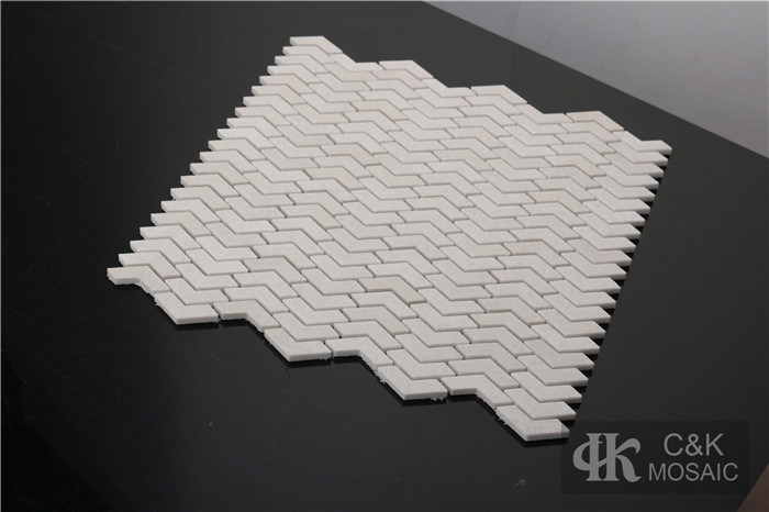 Modern Beige Chevron Glass Mosaic Tiles For Bathroom MNAM3016B