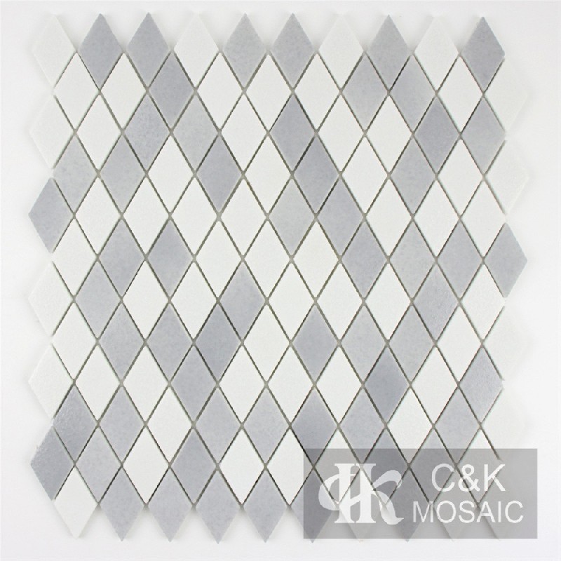 Fashion Grey Diamond Recycled Glass Mosaic For Backsplash MNLM2022B