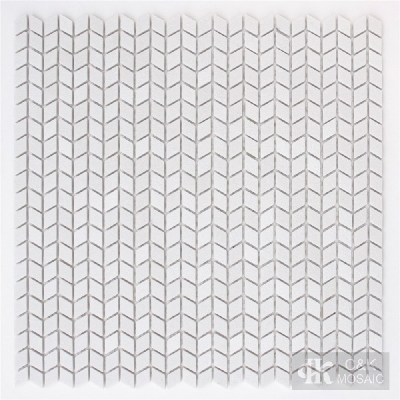Hot Selling White Diamond Recycled Glass Mosaic For Kitchen MNLM1002Z