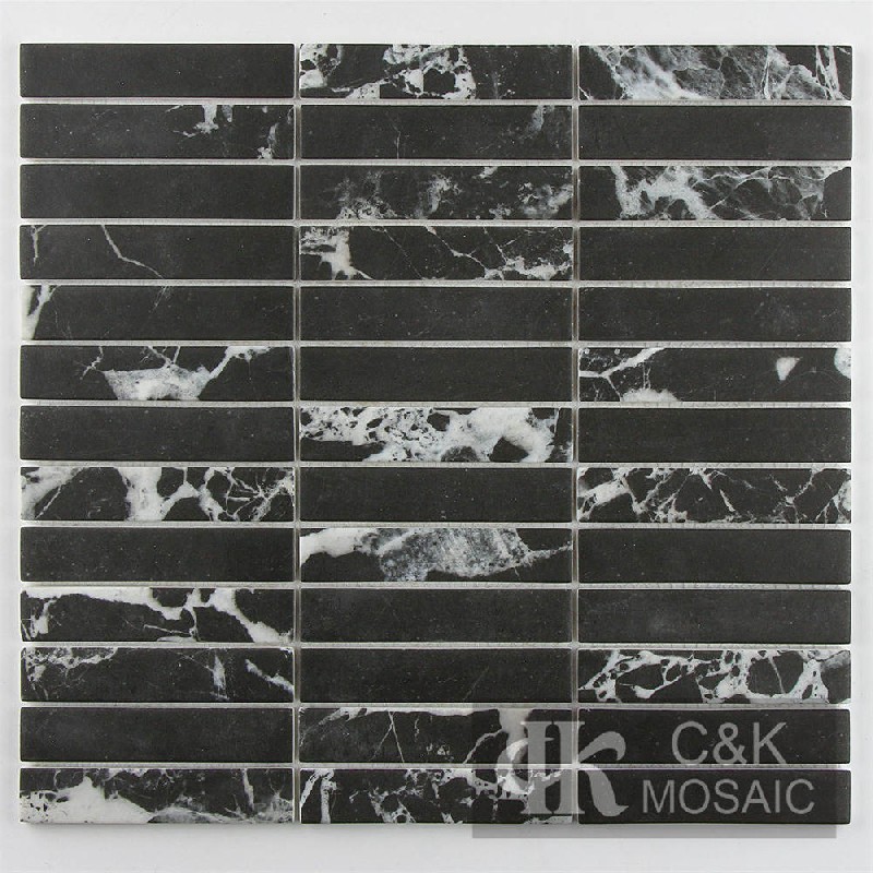 Beautiful Black Rectangle Glass Mosaic For Kitchen 2098SBQB826
