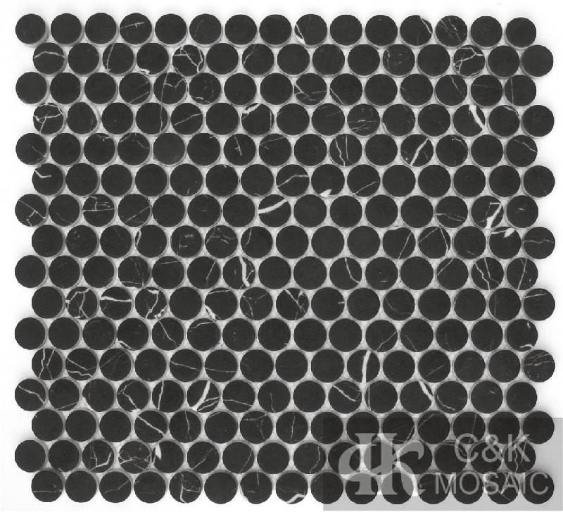New Black Round Glass Mosaic For Kitchen 20SRQA813