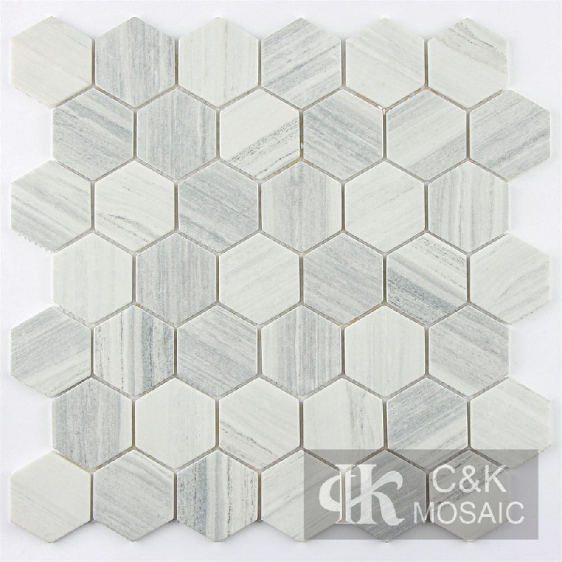 Wonderful Grey Hexagon Glass Mosaic For Spa 48SHQ2213